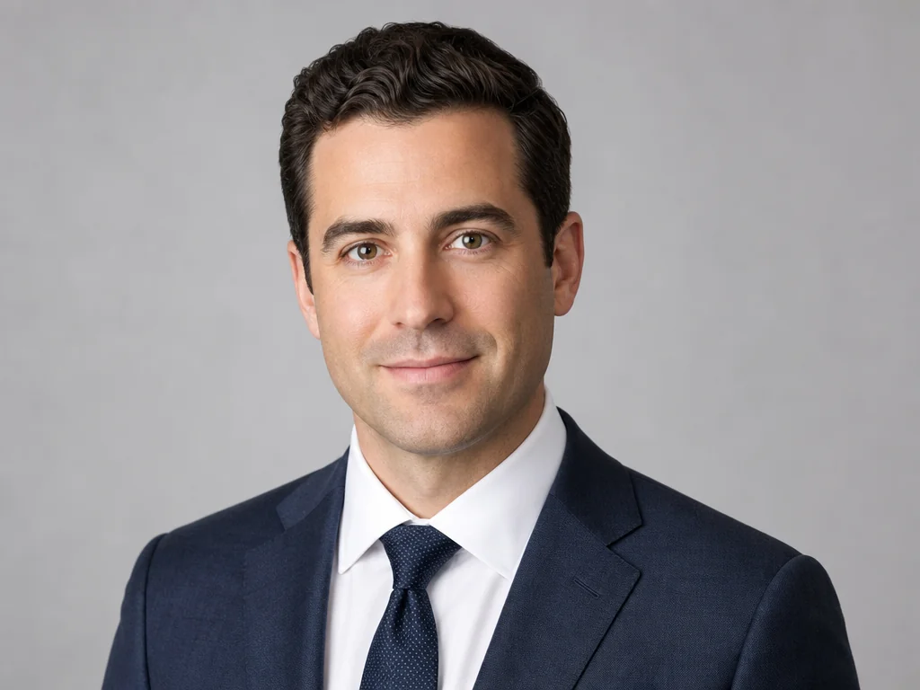 Physician headshot in business attire on a light gray background suitable for telehealth and leadership bios