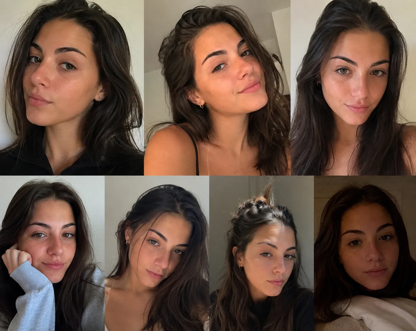 Set of varied everyday source photos of one person used to train an AI headshot generator