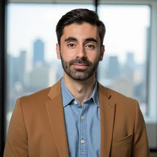 Tweed Blazer & Shirt with Skyline Window