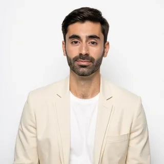 Cream Blazer with White Studio